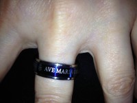 Anillo en acero Ave Maria.